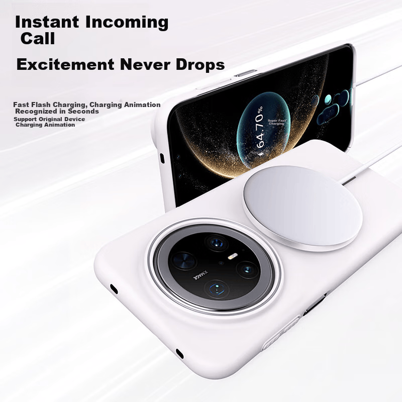 Магнитный полный покрытие ультратонкий матовый жесткий чехол для Huawei Mate70 Pro Series, рок-белый, для мужчин и