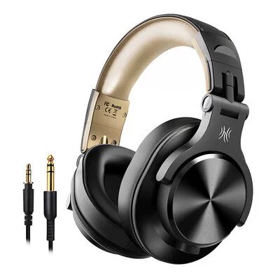 Беспроводные наушники Bluetooth с глубоким басом для мобильного DJ, звонков и музыки - Черно-золотой