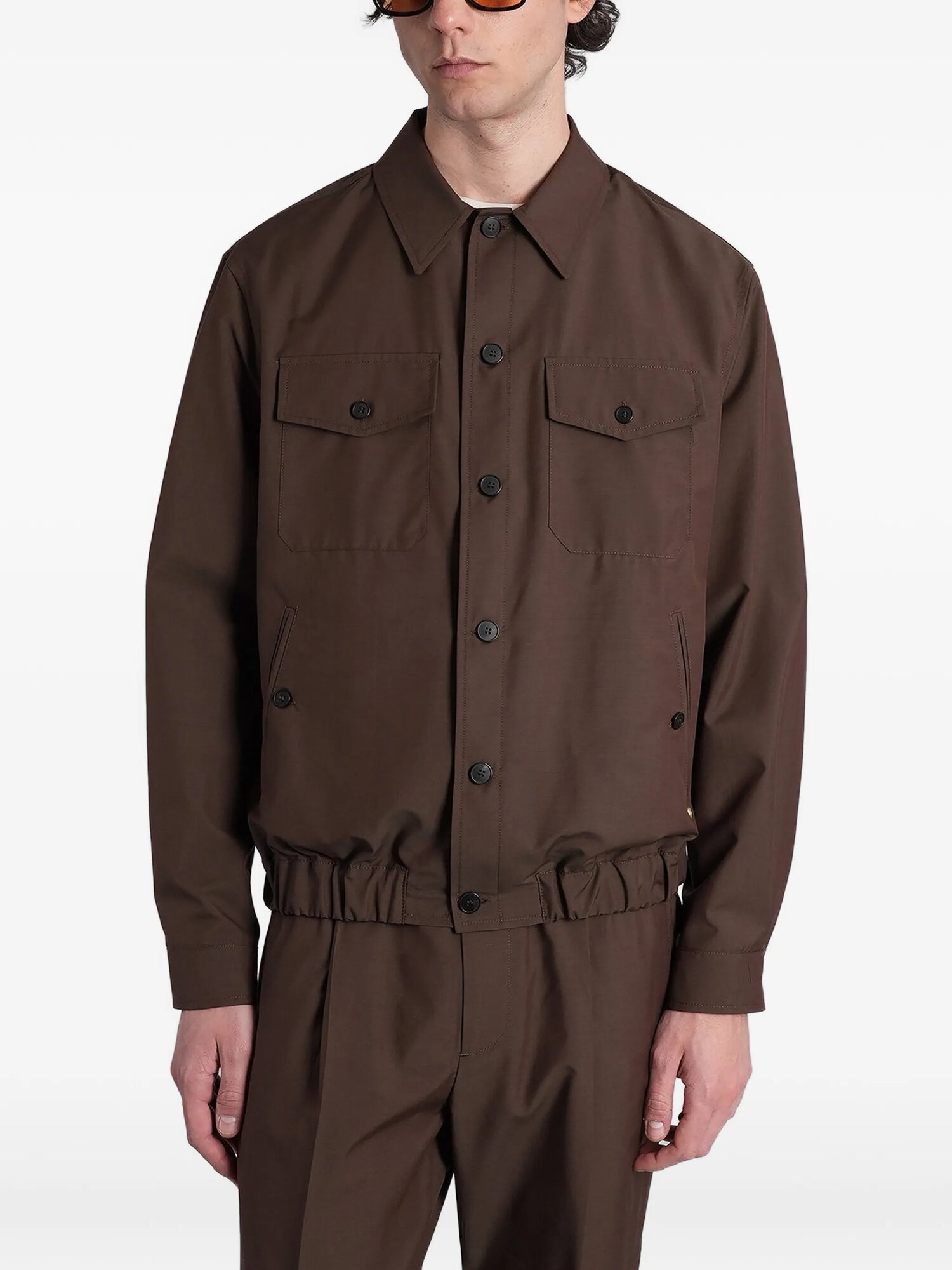 Куртка Elasticated-hem button-up jacket