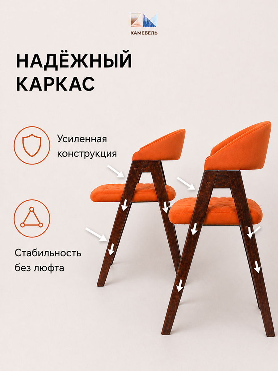 Стулья для кухни 2 шт, стулья мягкие со спинкой и подлокотниками — фото 1