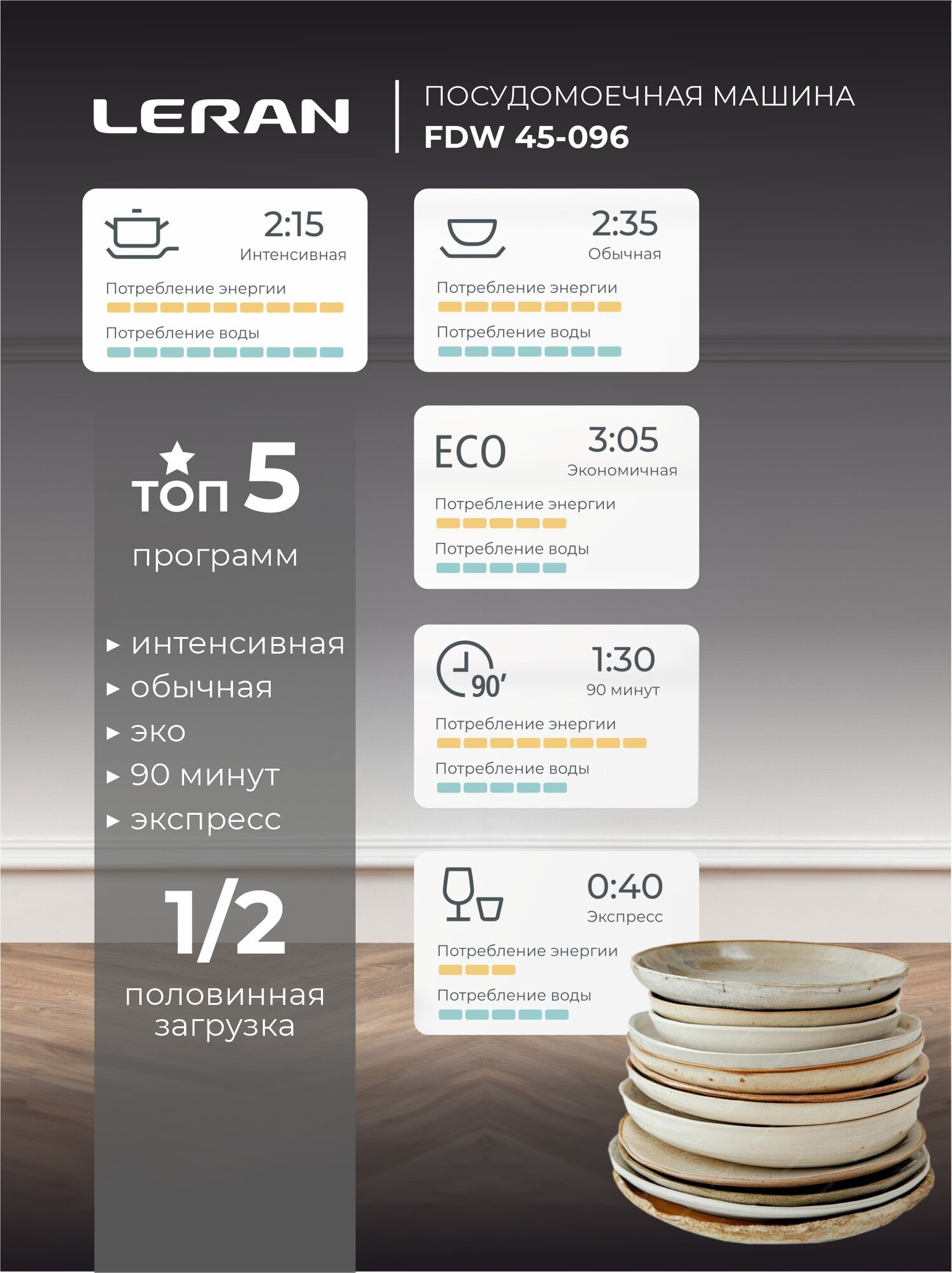Посудомоечная машина леран фдв 45 096 — ракурс 5