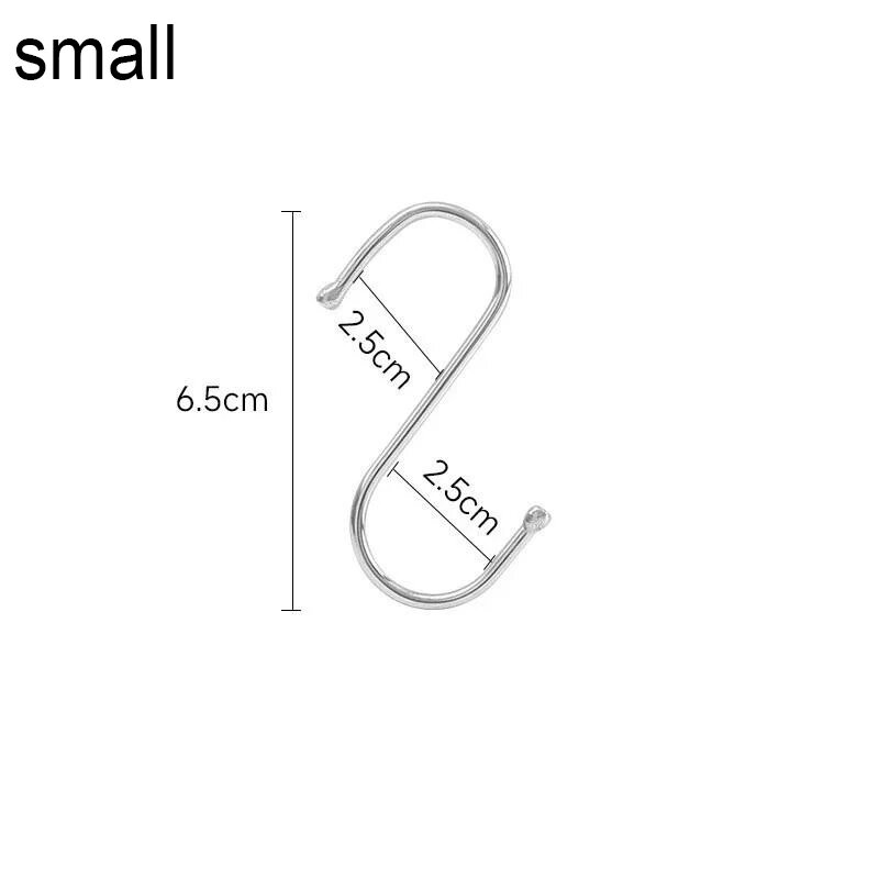 Набор из 10 S-образных крючков из нержавеющей стали small