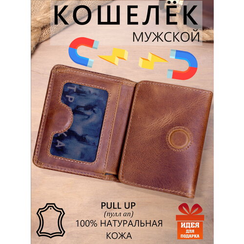 Бумажник, фактура гладкая, коричневый
