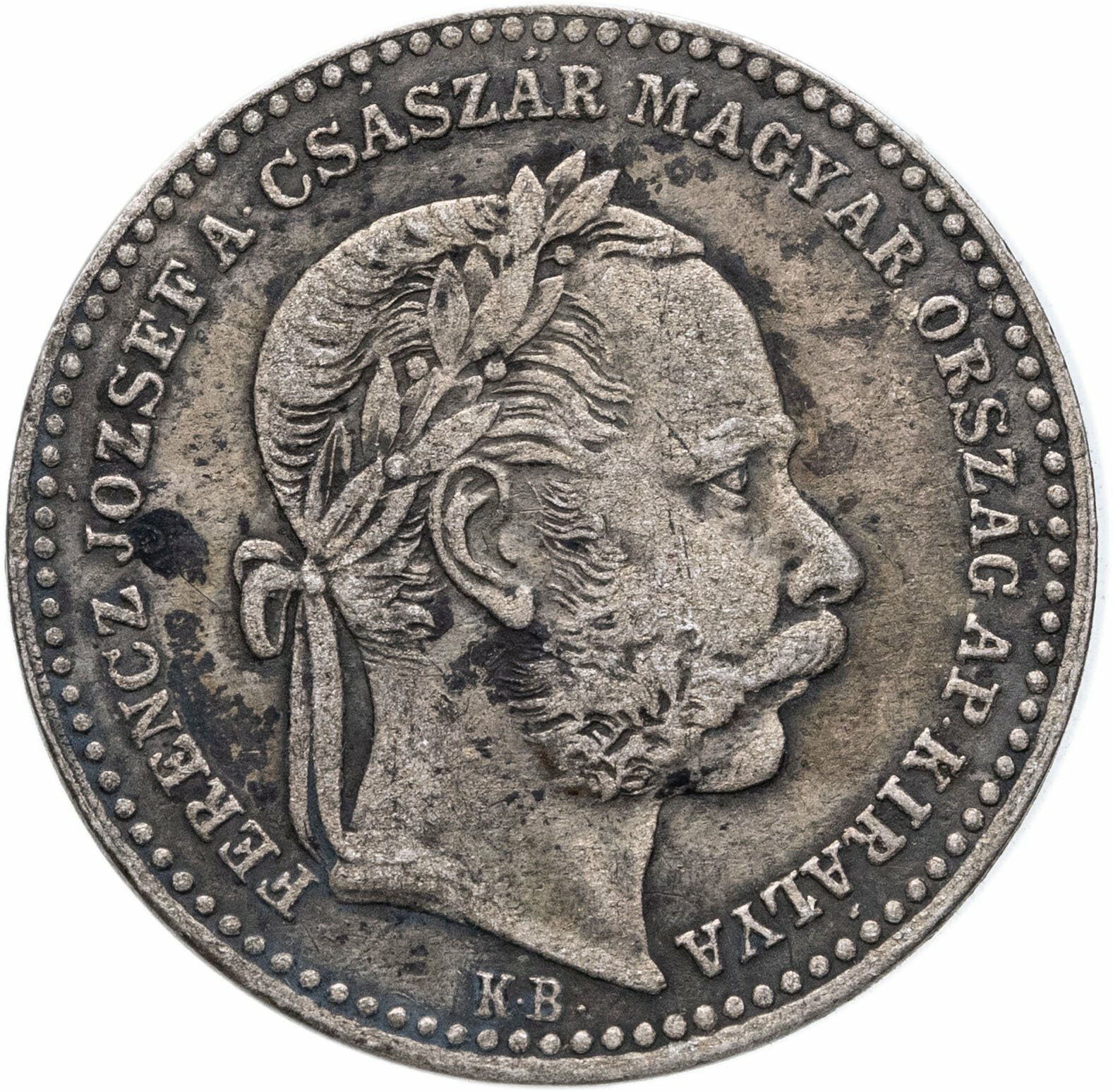 Венгрия 20 крейцеров krajczar 1869, знак монетного двора "KB" - Кремница, Серебро 500, в сохранности VF-XF