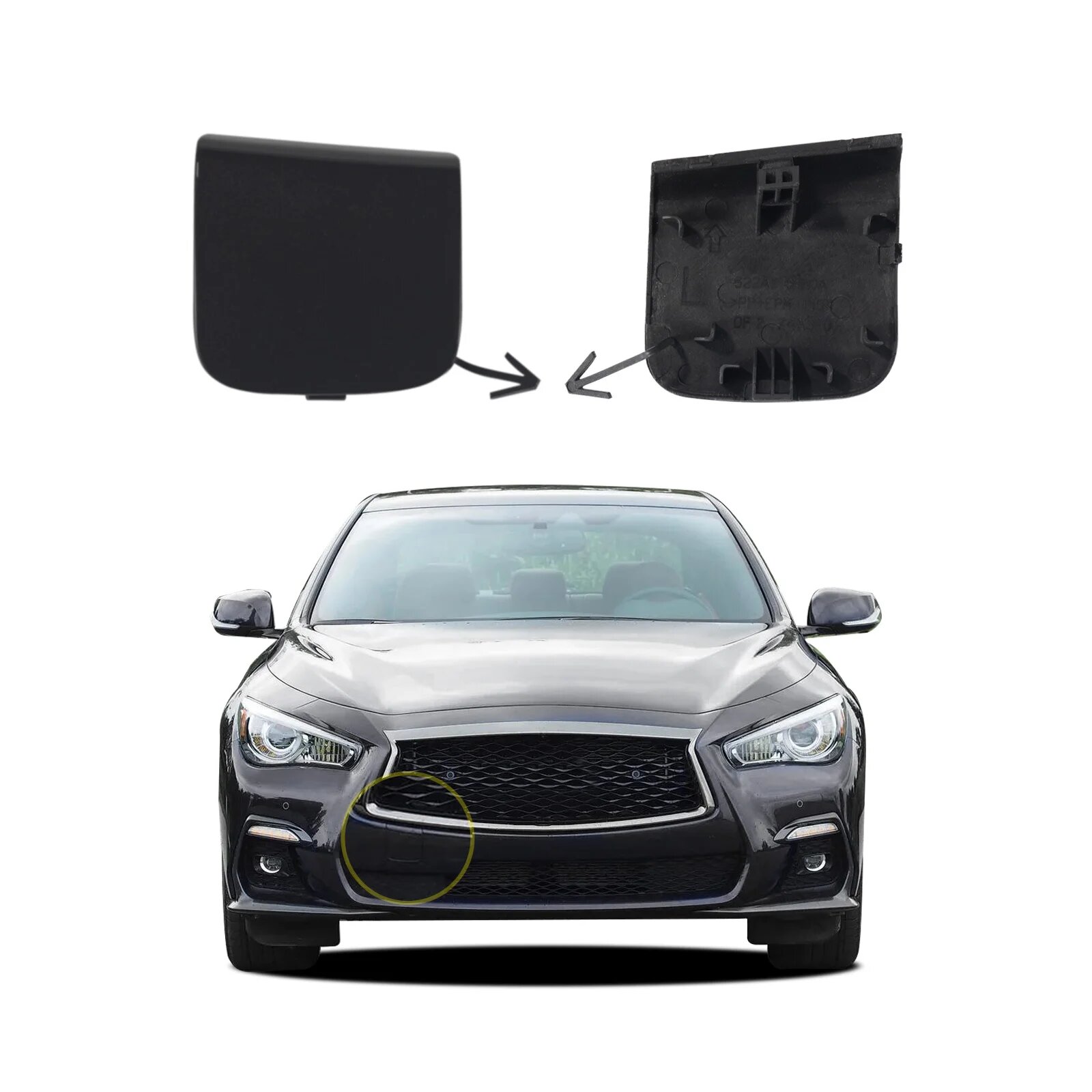 Крышка буксировочного крюка правая, Unpainted для Infiniti Q50 2018-2021
