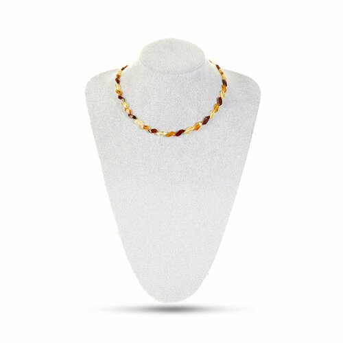 фото Бусы diamant online, янтарь, длина 45 см, коричневый