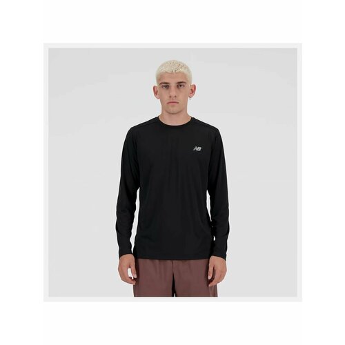 фото Лонгслив спортивный new balance sport essentials long sleeve, размер s, , черный