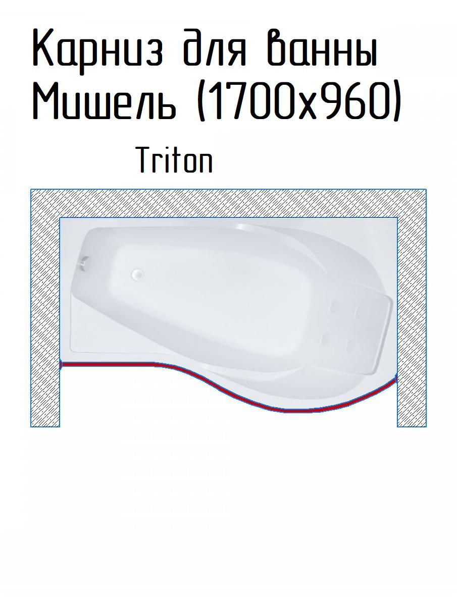 Карниз для ванны мишель (1700х960) тритон