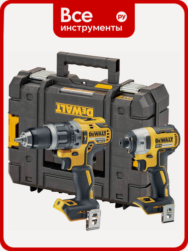 Изображение товара Набор электроинструмента Dewalt DCK266NT, 18 В, ударная дрель-шуруповерт DCD796 и шуруповерт DCF887 в кейсе