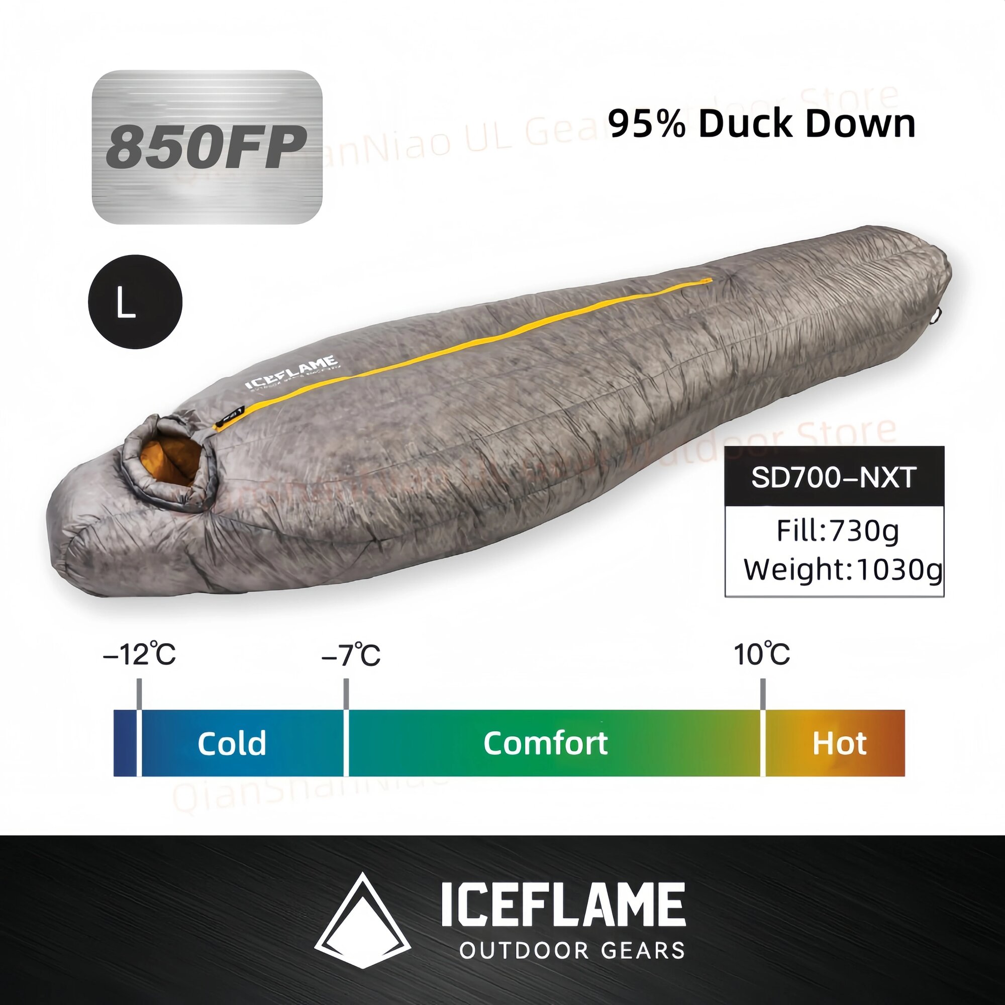 ICE FLAME SD700-NXT Мумия 850FP серый L