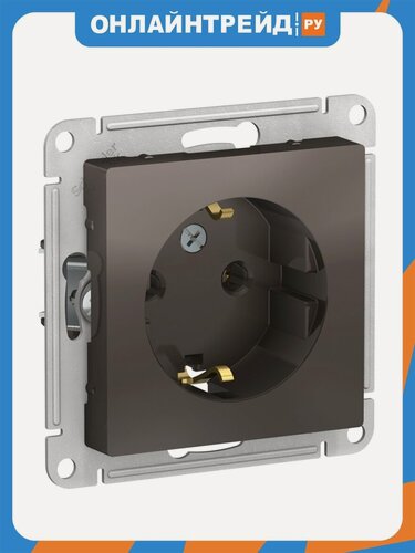 Изображение товара Розетка Systeme Electric (schneider Electric) SCHNEIDER ELECTRIC ATLASDESIGN 16А, механизм, мокко, ATN000643