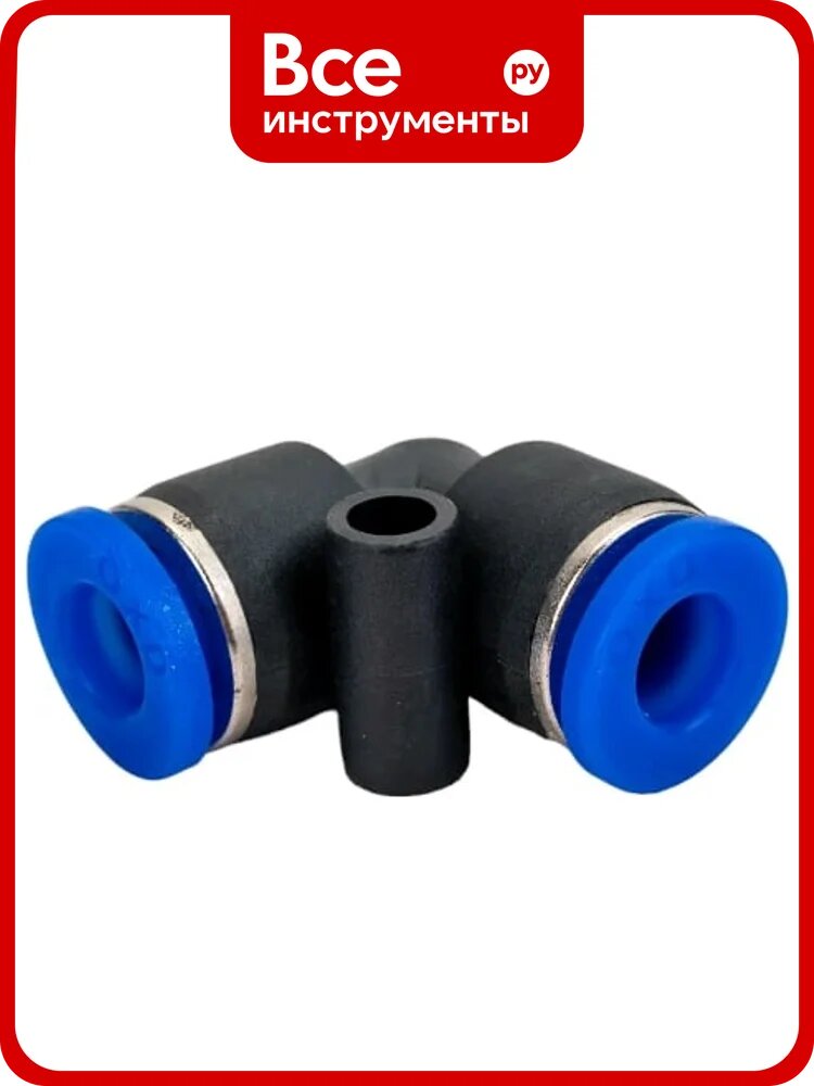 Фитинг цанговый угловой 6 мм BlackWeld 6501bw из композитного пластика с конической резьбой для гидравлических систем