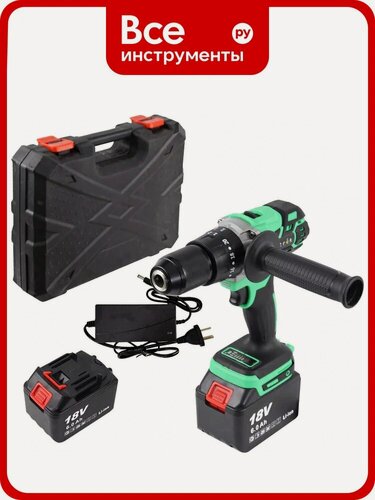 Изображение товара Аккумуляторная ударная дрель-шуруповерт Zitrek Green Impact 18V (18В, Li-ion 2x5.0Ач) 063-4046, 18 В, Компактный