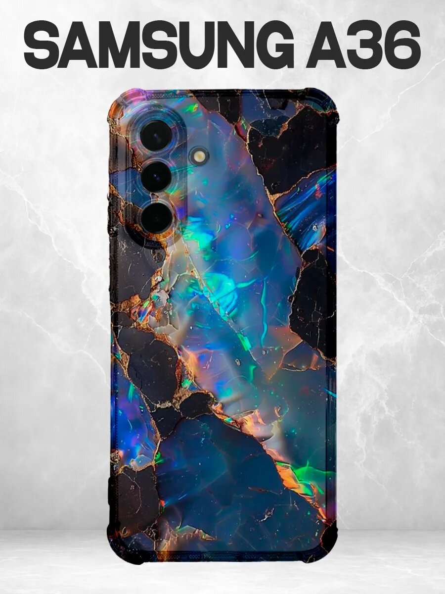 Чехол на Samsung A36 опал камень синий