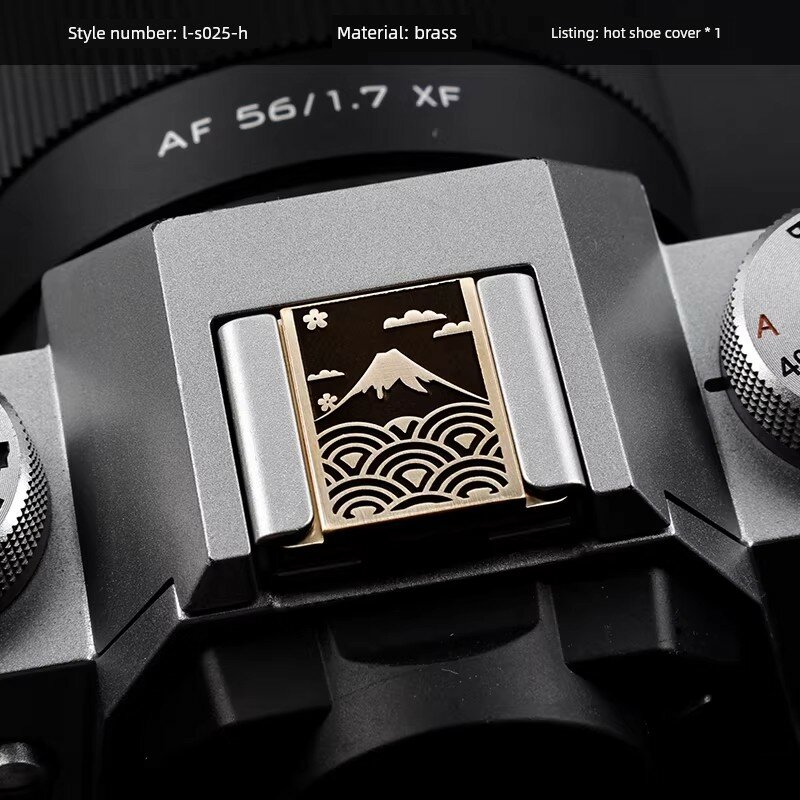 Бронзовая накладка на горячий штырь для камер Nikon, золотой дизайн горы Фудзи с облаками, защитная накладка для