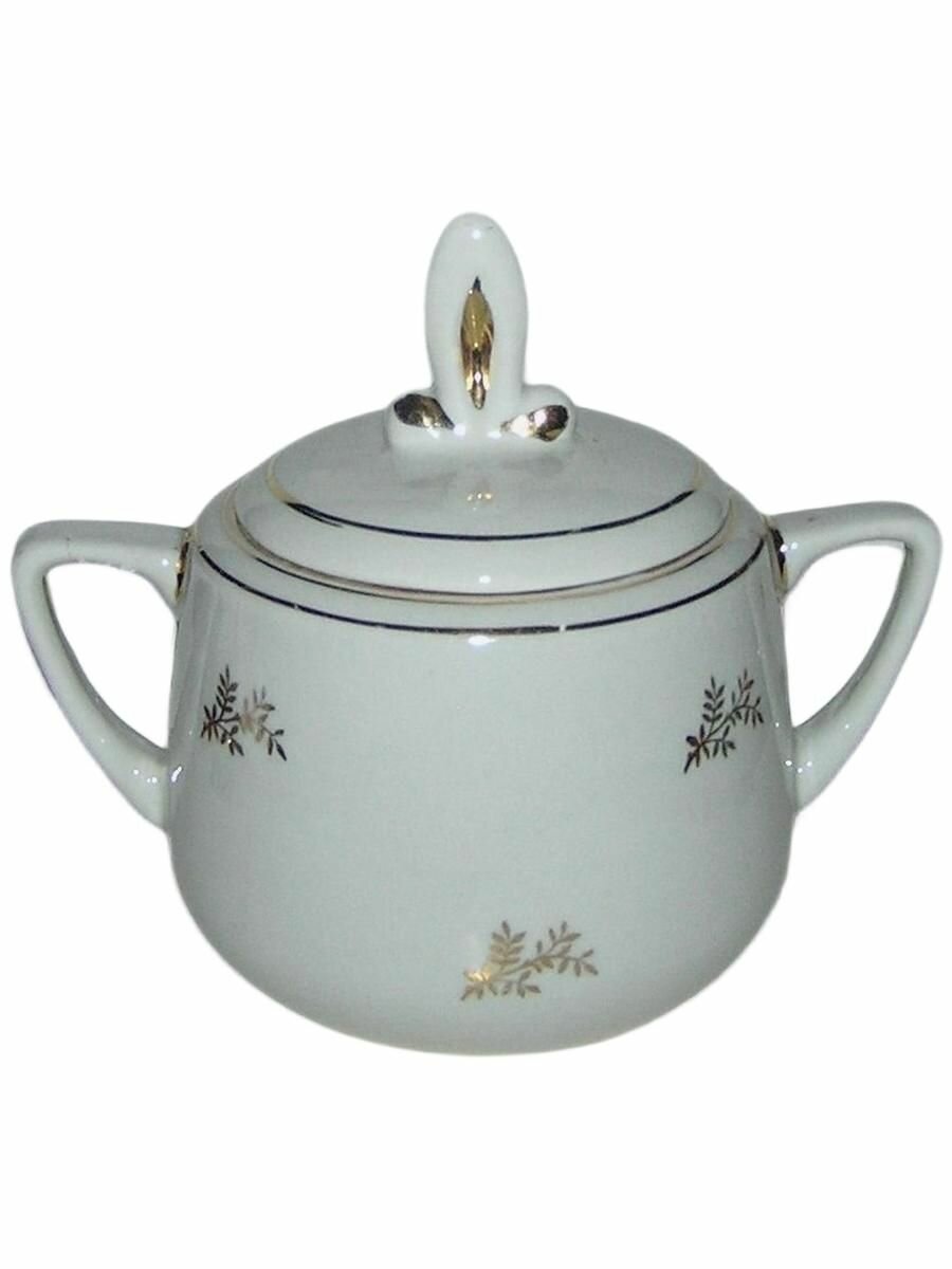 Винтаж СССР. 1960г. Красный фарфорист. (Грузинская фарфоровая фабрика). Коллекционная Сахарница. Золочение.