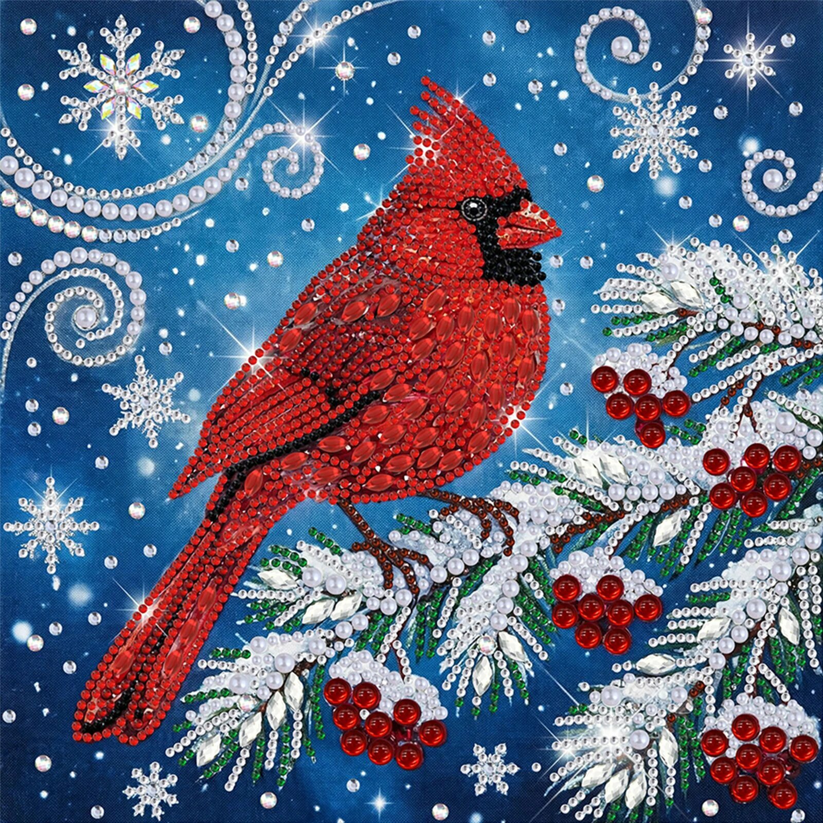 Алмазная вышивка "Снегирь", 30x30 см, Red Sparrow