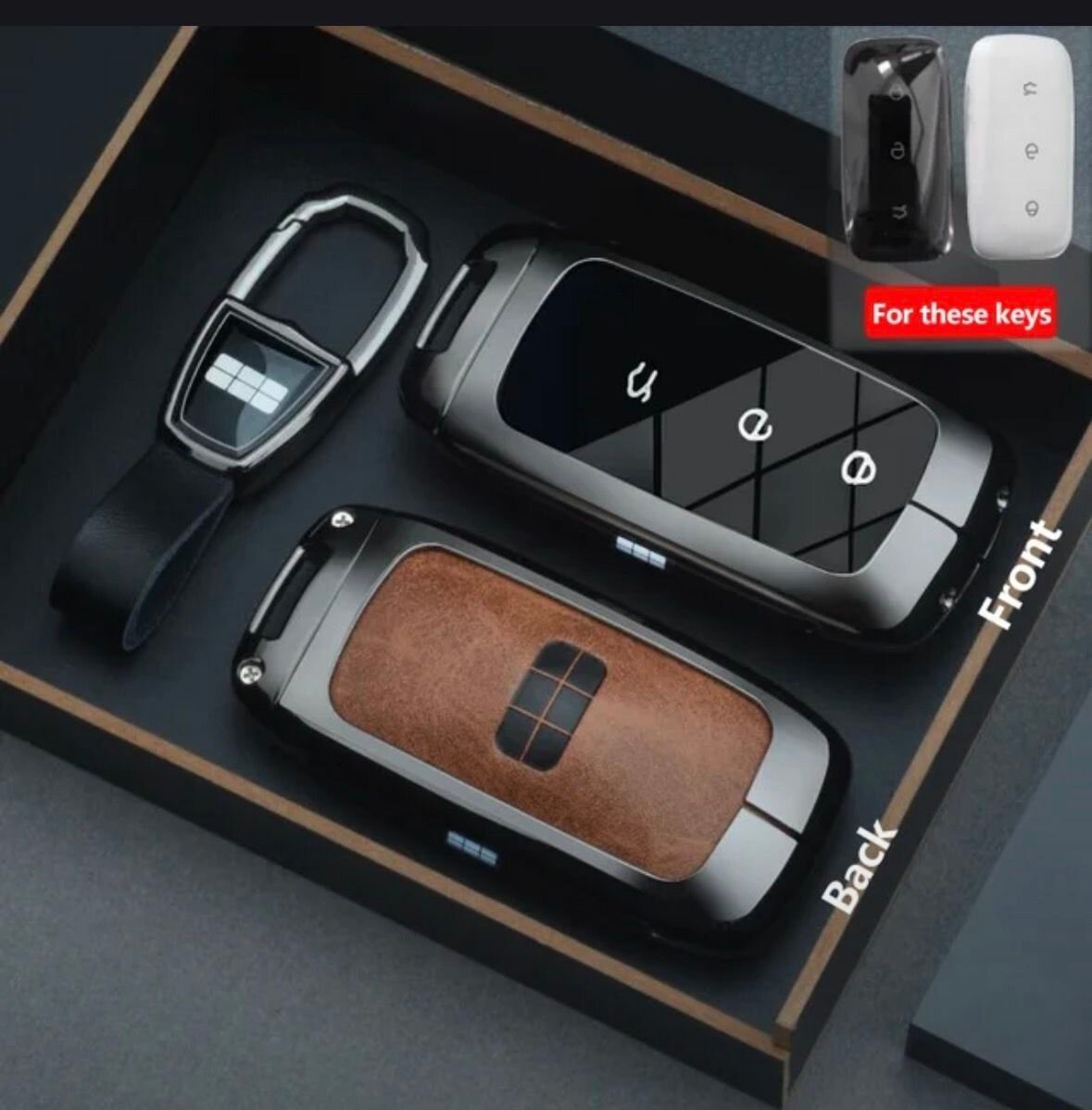 Чехол на ключ Geely Galaxy M9/EX5 Metall Braun