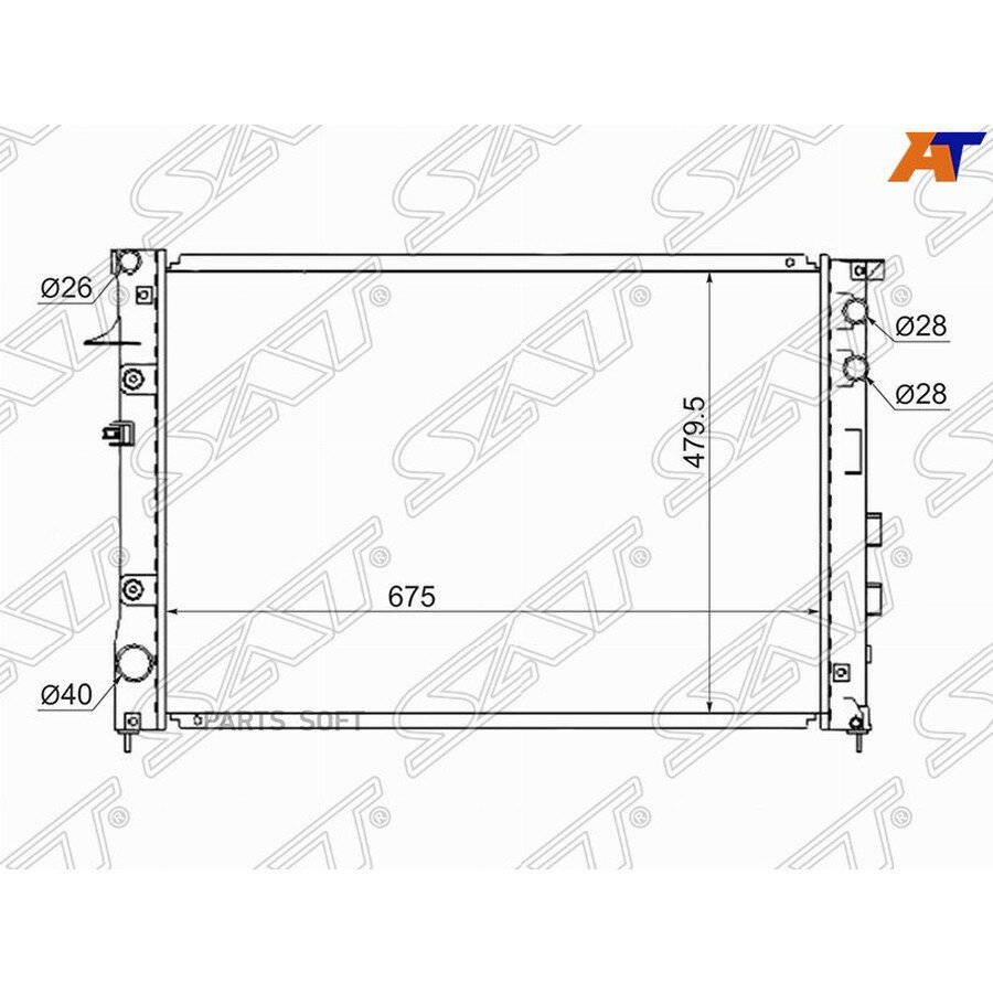 Радиатор Subaru B9 Tribeca 04-14 / Tribeca 07-14 от официального дистрибьютора, SAT, артикул SB0006