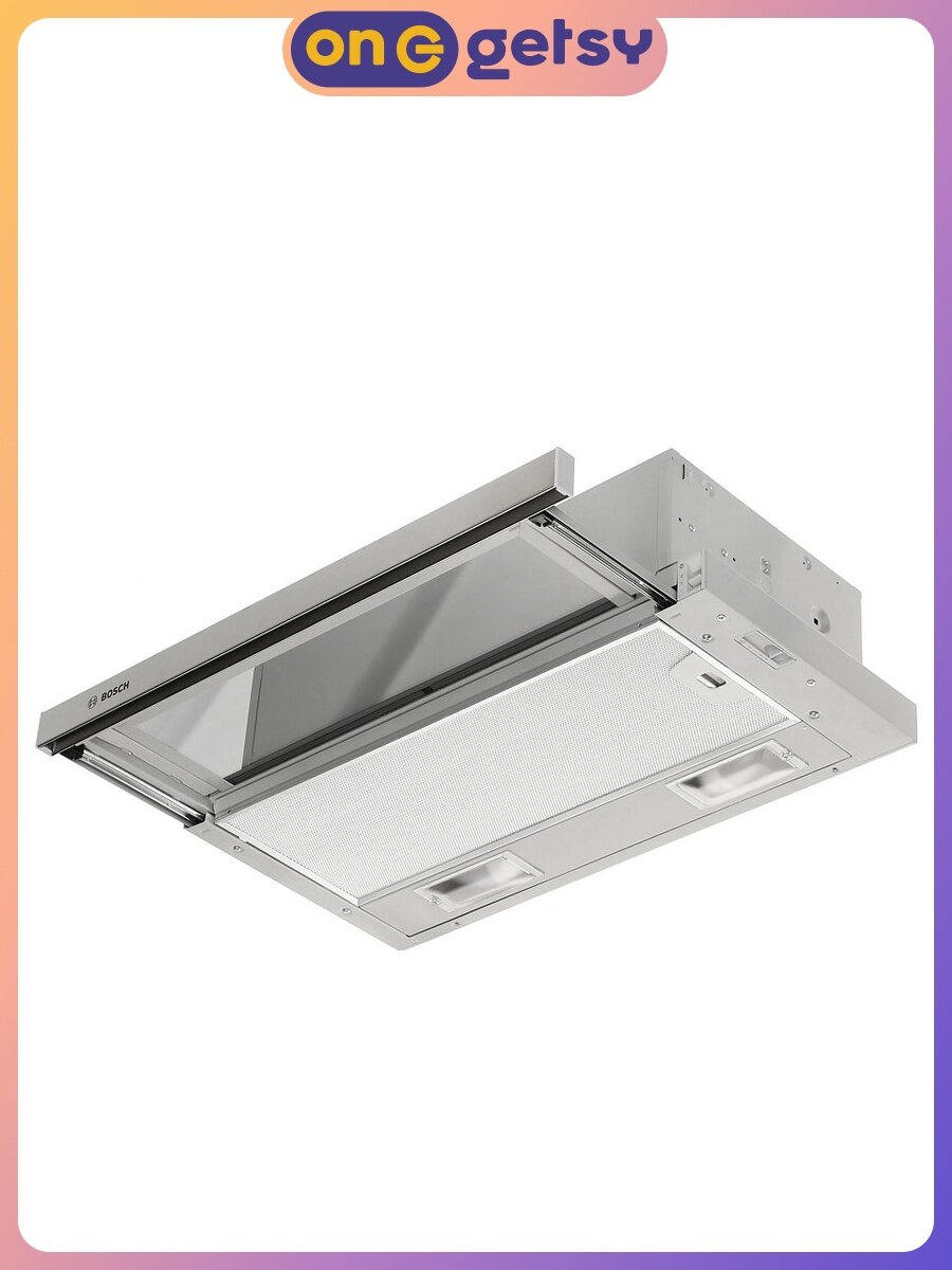 Вытяжка встраиваемая Bosch DFT63CA50Q, отвод, циркуляция, механическое управление, светодиодное освещение, 69 дБ, серебристая