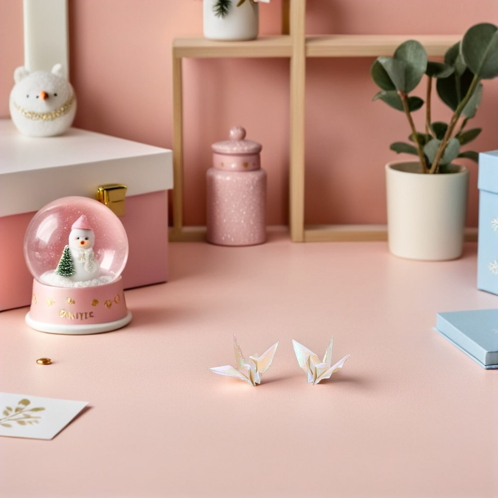 Бумажные Журавлики Origami Для Украшения, Водонепроницаемые, 100 Штук, Перламутровый Белый, Размер 6.50X3.40X3.20 См
