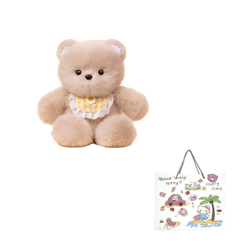 Плюшевая кукла унисекс HEDIE Бегущий Мишка, Воин Мишка, 50CM EU, Running Bear+Yellow Bib