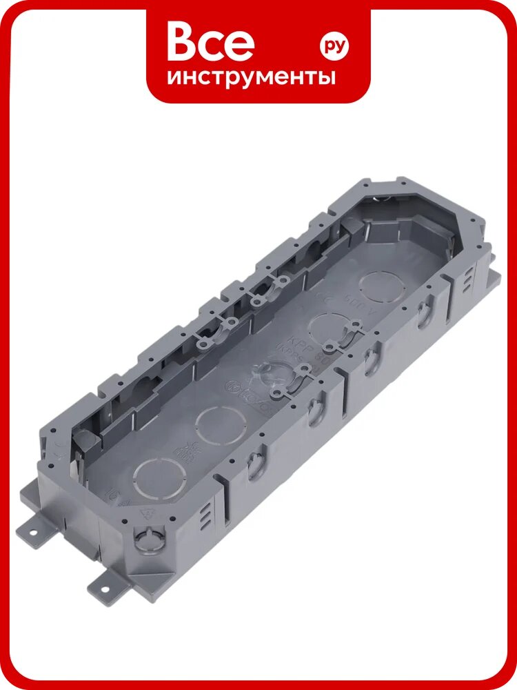 Коробка IEK PRIMER ONFLOOR KNP-80-16-PA-7012, пластик, огнестойкость 850 °C, 24 модуля