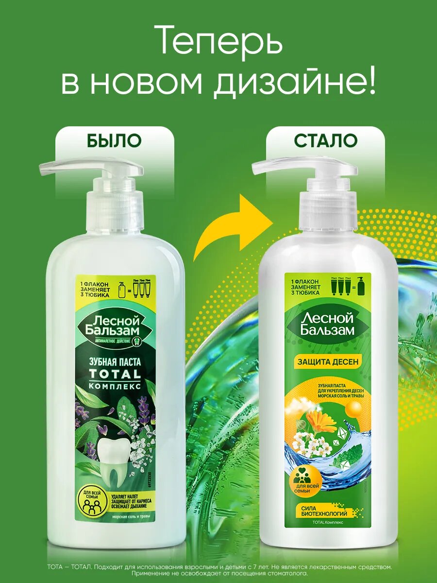 Лесной Бальзам Зубная паста с дозатором от кариеса 290 гр 2 шт — фото 1