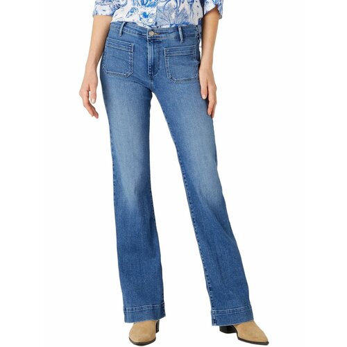 фото Джинсы клеш wrangler women flare jeans, размер 32/30, синий