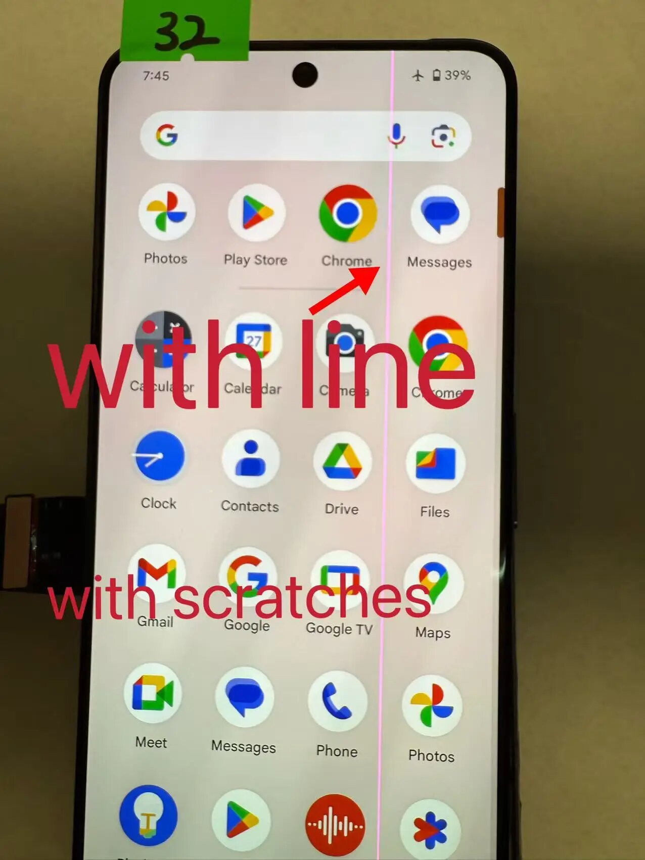 Оригинальный ЖК-дисплей для Google Pixel 8, ЖК-дисплей для Google Pixel 8, Display 32with line