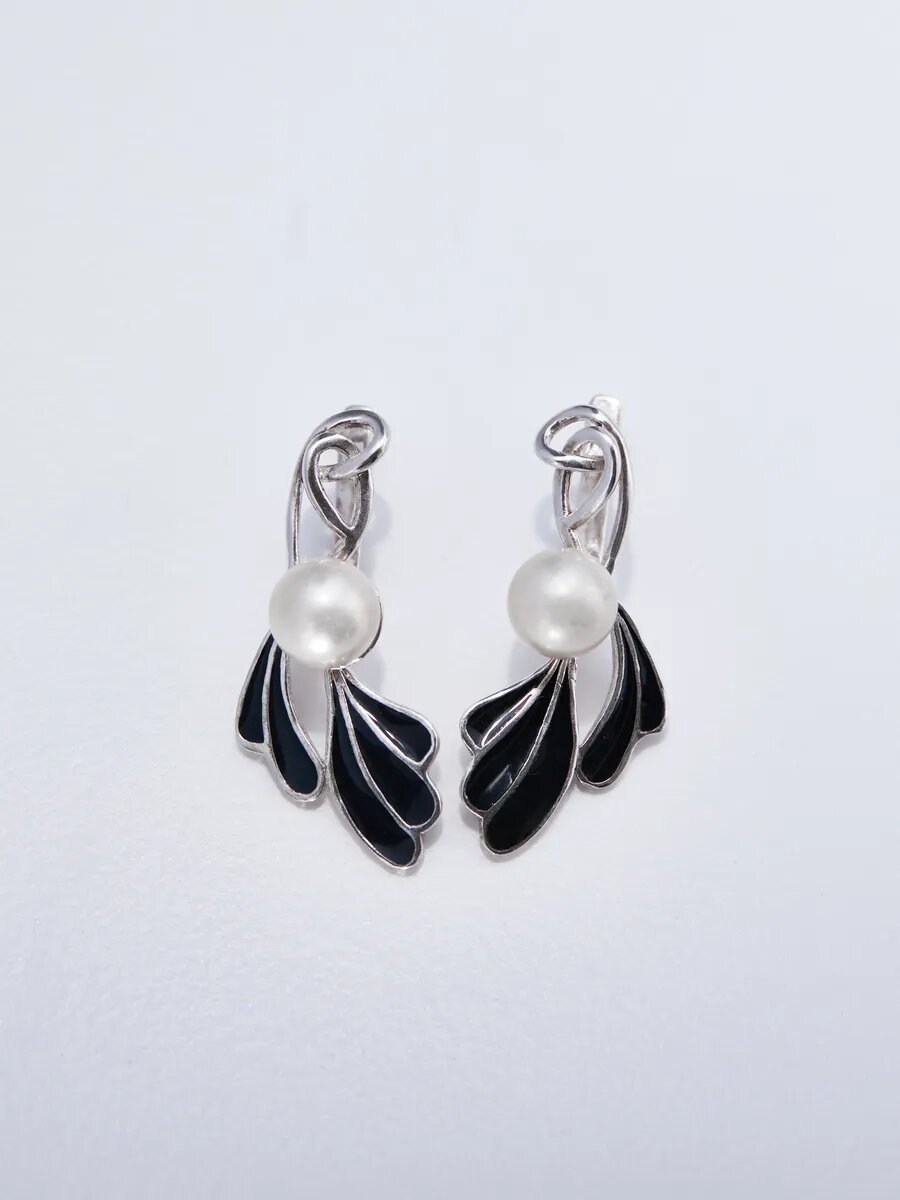 Серьги БРЮС, серебро, 925 проба