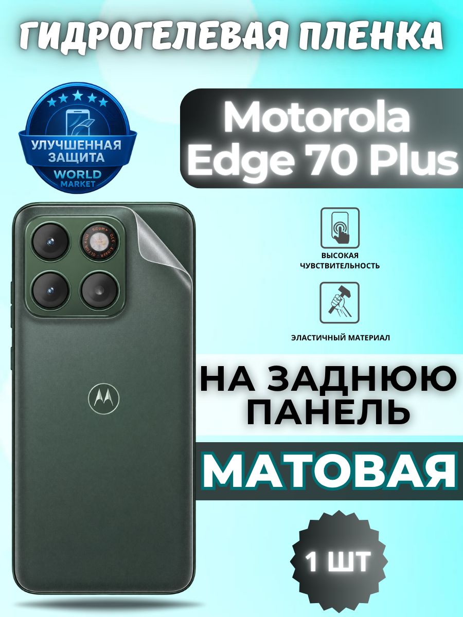 Гидрогелевая пленка для Motorola Edge 70 Plus / матовая на заднюю панель / защита с эффектом восстановления на Моторола эйдж 70 плюс
