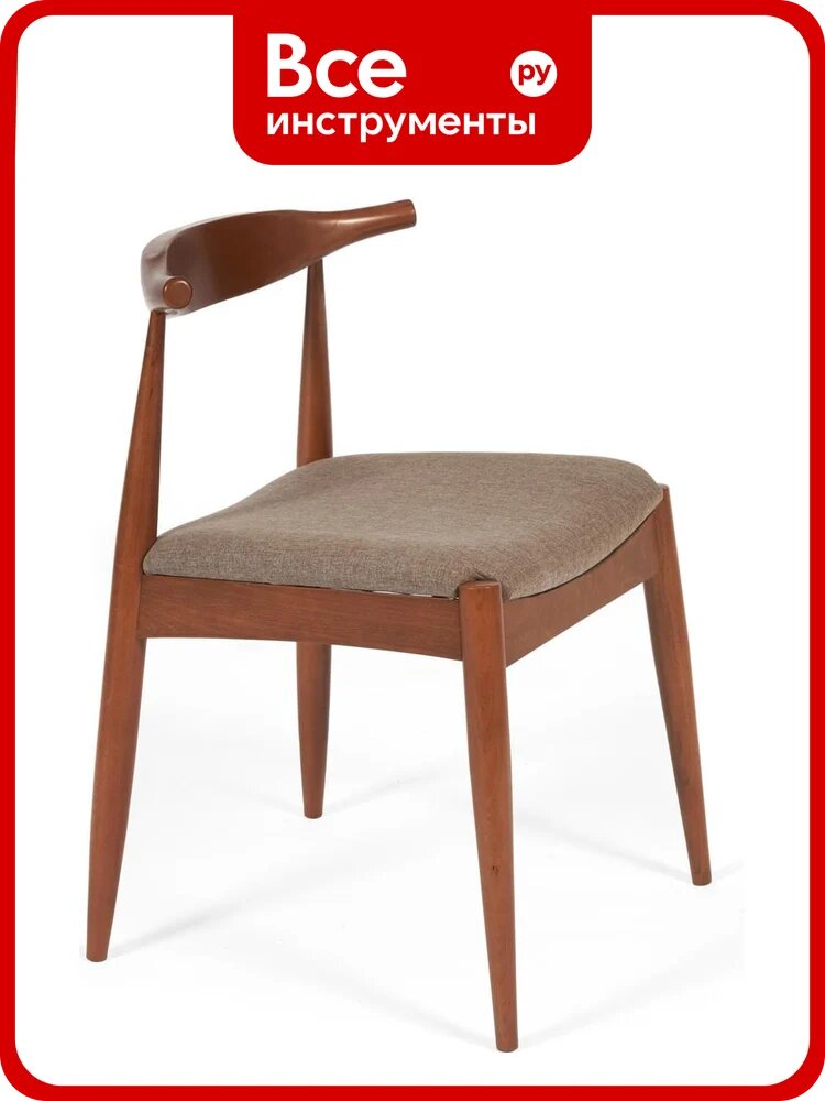 Стул Tetchair 2 шт, мягкое сидение Bull, каркас бук, сиденье ткань, 54.5x54x75 см, коричневый 13983