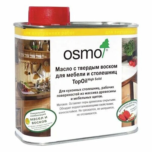 фото Масло osmo с твердым воском для мебели и столешниц topoil, 3061 акация, 0,5 л