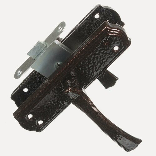 Изображение товара Ручки дверные на планке Avers ЗЩ1-2-6, сталь, медь, комплект 2 шт, без замка