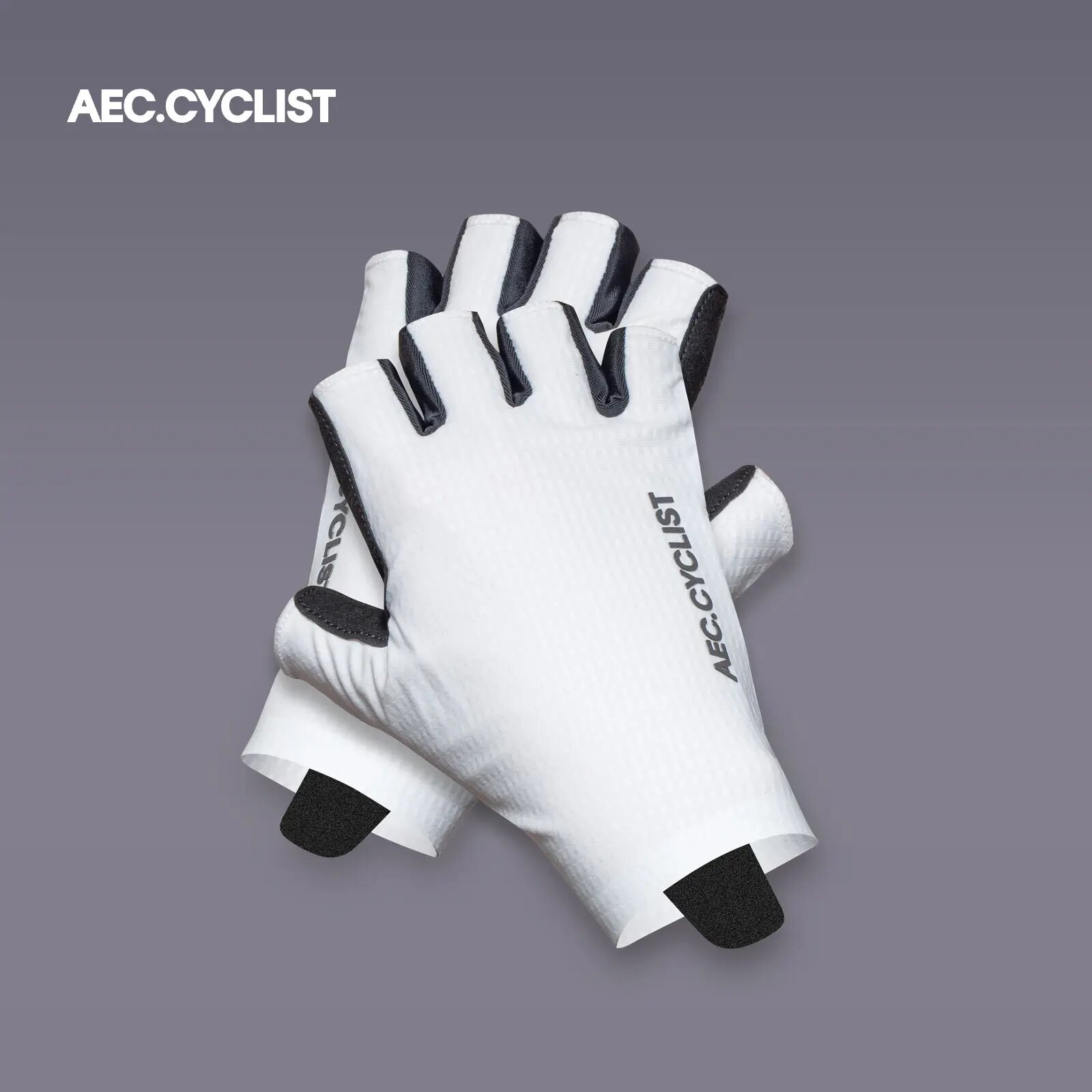 Велоперчатки полупальцевые AEC.CYCLIST White, размер M