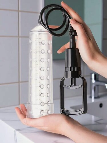 Изображение товара Помпа для пениса ToyFa Vacuum penis pump, черный, прозрачный, 5 см