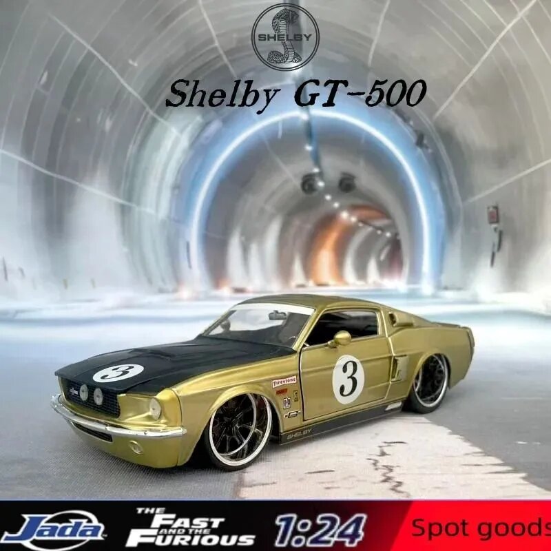 Jada 1:24 1967 FORD Shelby GT-500 Alloy Model Collection Gift, Металлическая модель автомобиля, мальчик игрушечный подарок, хобби коллекция