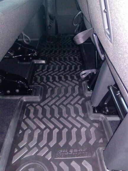 Коврик с бортиками в салон на 3-й ряд для Volkswagen Caravelle Т5/T6/T6.1 (2003-2015-) Фольксваген Каравелла(ПУ усиленный)