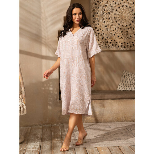 фото Туника mia-amore amber, размер 2xl/3xl, бежевый/белый