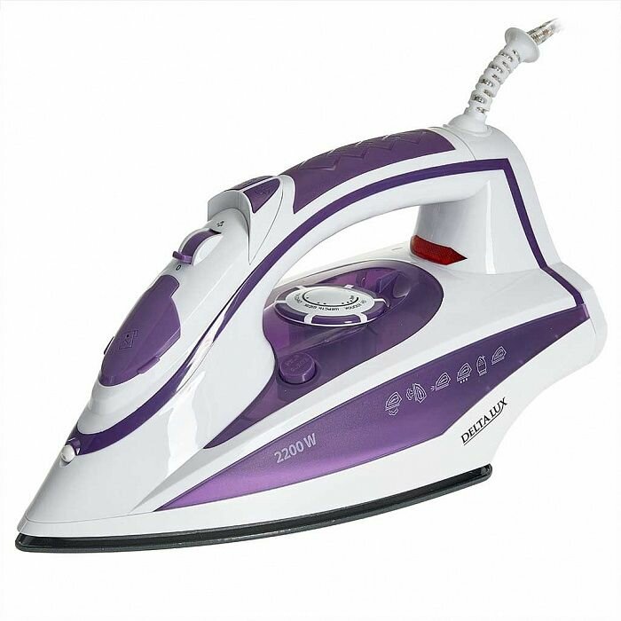 Утюг DELTA LUX DL-352 белый с фиолетовым 2200Вт