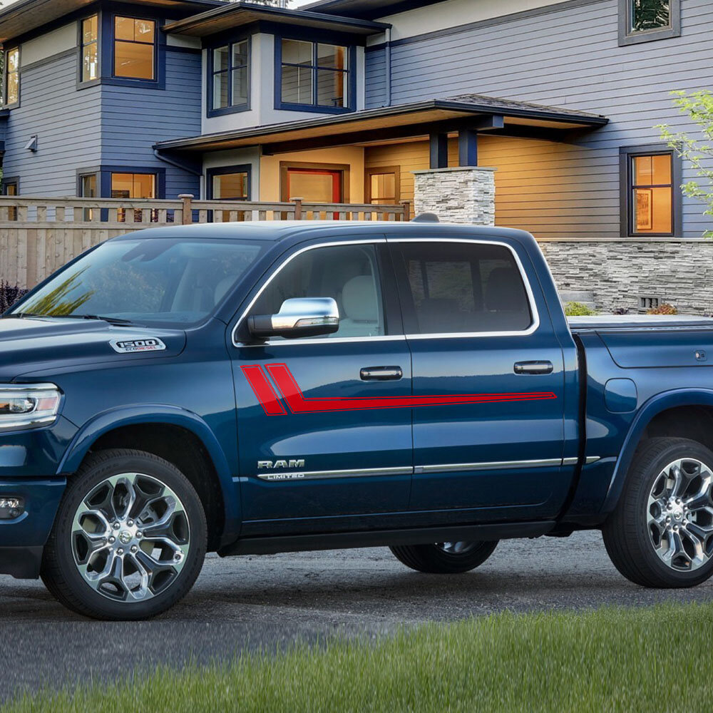Виниловые декали на боковые пороги кузова, подходят для нового RAM 1500 DT 2019-н. в, 2 шт. в комплекте