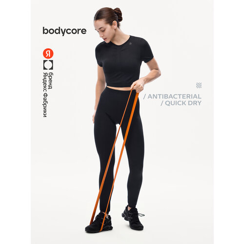 фото Легинсы спортивные bodycore бесшовные, размер l-xl, черный