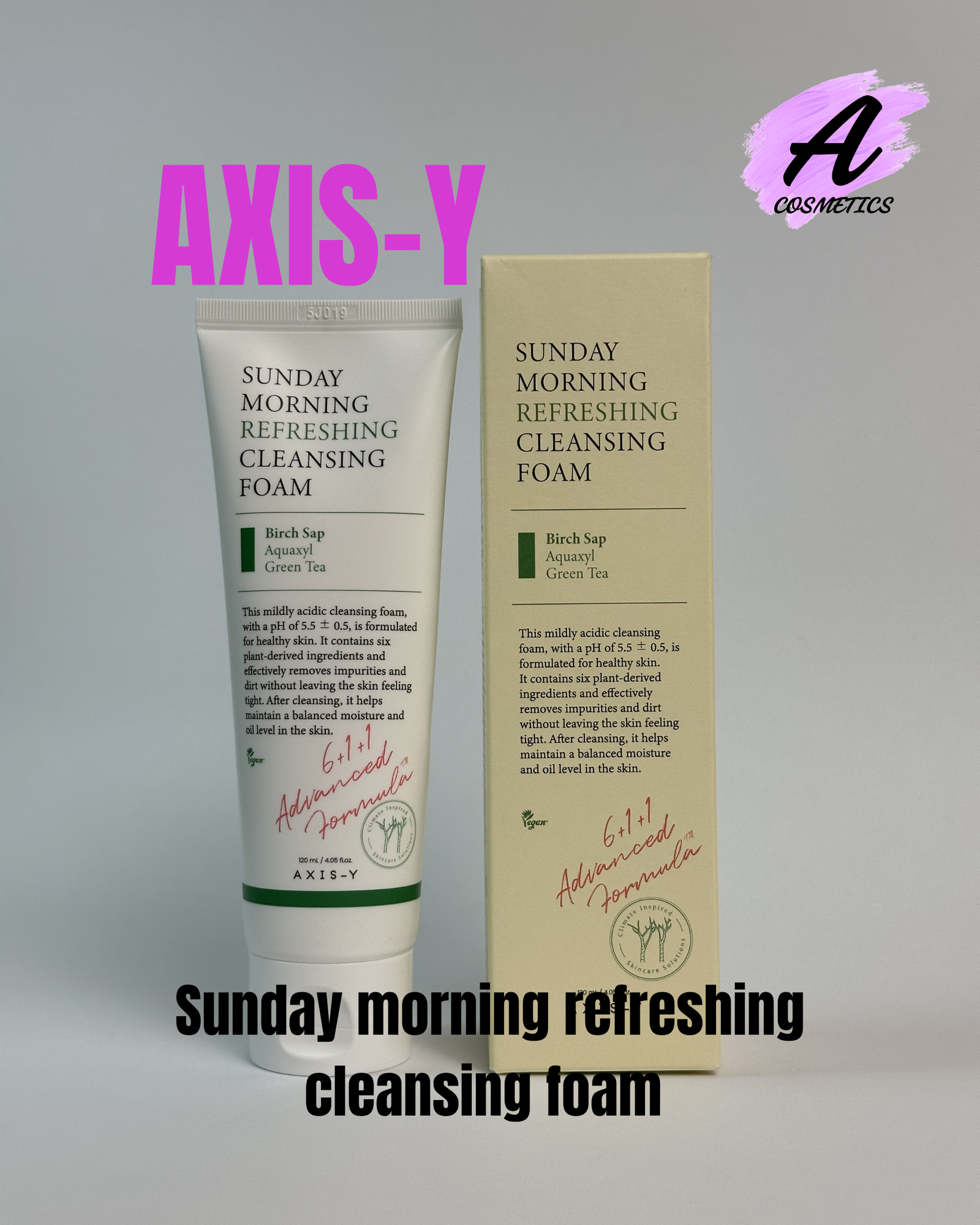 Увлажняющая пенка для умывания AXIS-Y Sunday Morning Refreshing Cleansing Foam, 120 мл