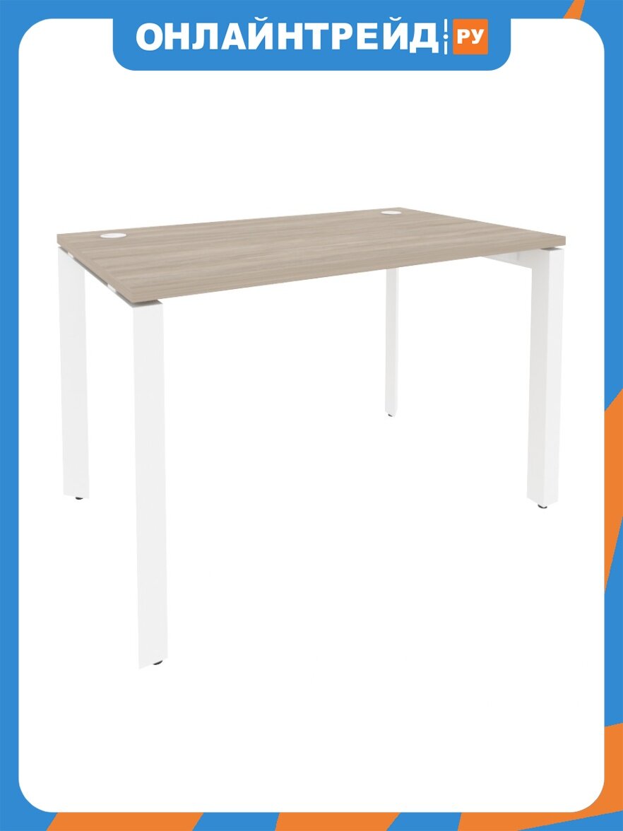 Стол рабочий Riva CHAIR на П-образном м/к O. MP-SP-2.7 Дуб аттик/Белый металл 1180*720*750 Onix
