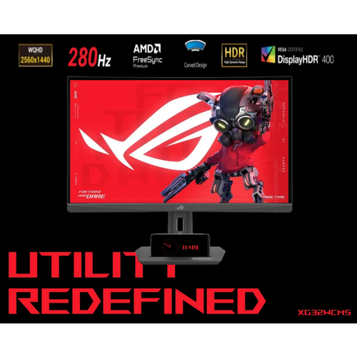 фото 31,5" монитор игровой asus rog strix xg32wcms 2560x1440 280 гц hdr400 1500r va панельный с изогнутым экраном