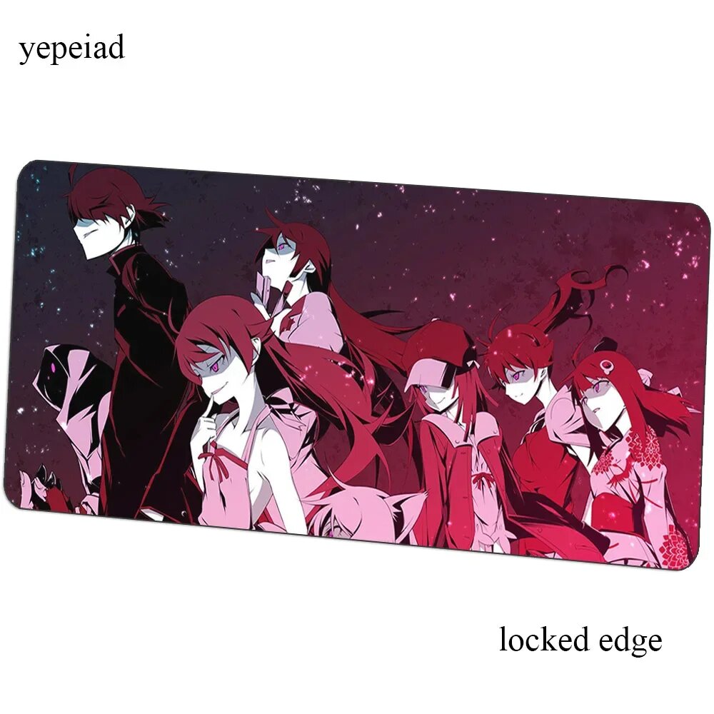 Коврик для мыши yepeiad Monogatari Series HD Красный, Size 900x400x4mm, Version 3