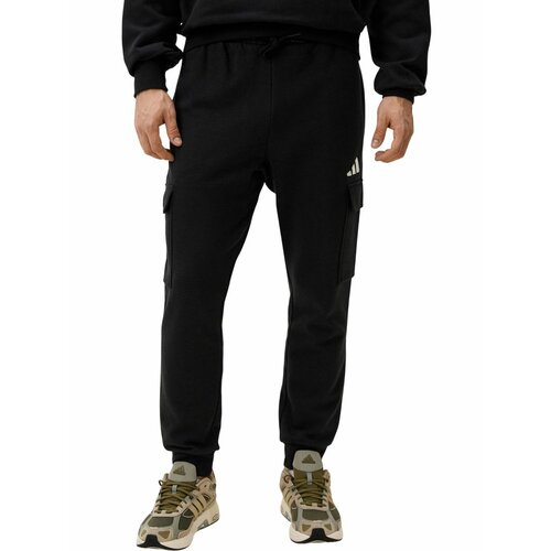 фото Брюки спортивные adidas essentials feelcozy fleece cargo, размер s, черный