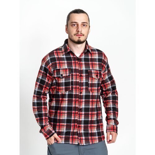 фото Рубашка best tailor базовая коллекция, размер 64, серый, красный