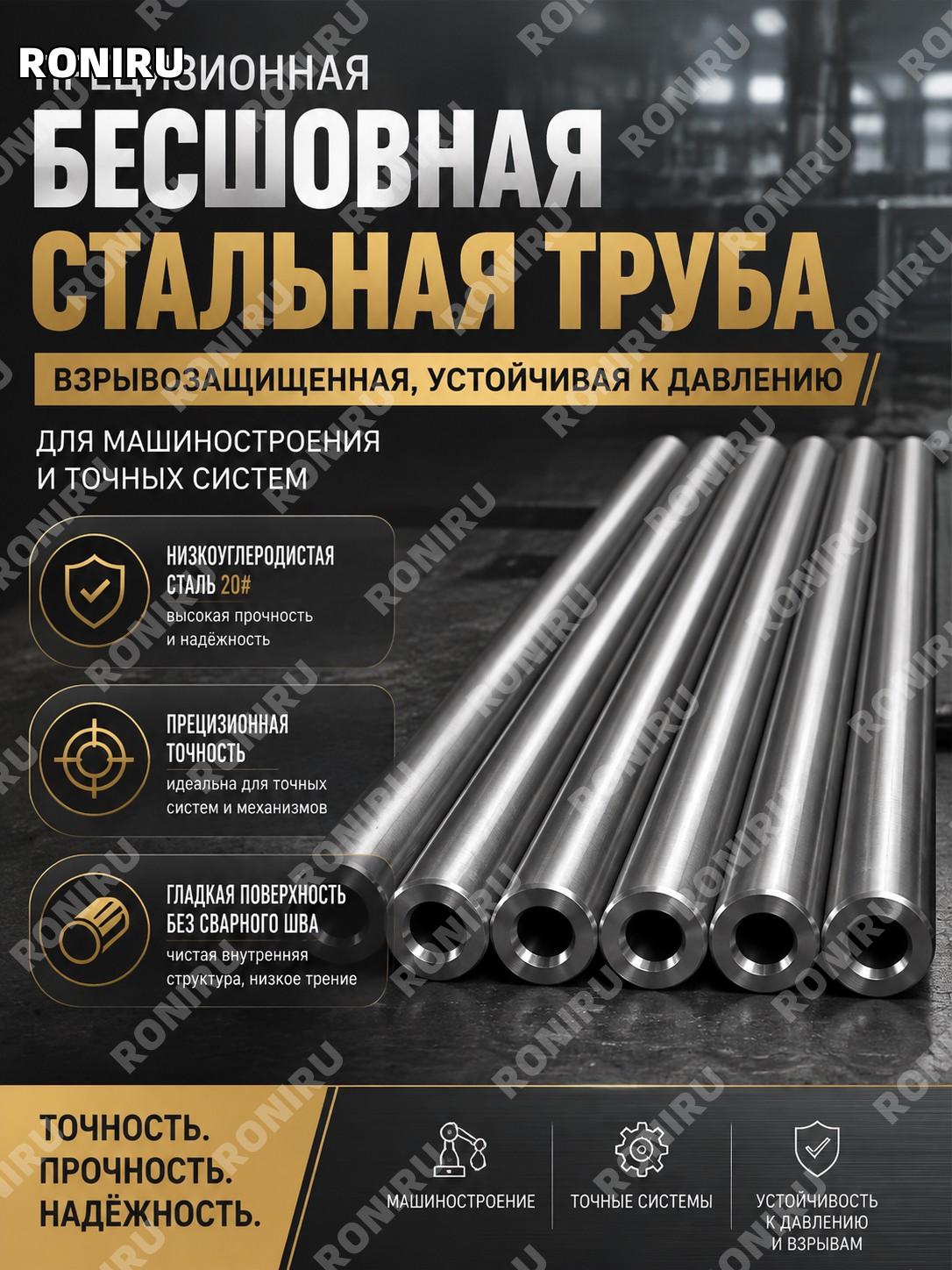 Прецизионная бесшовная стальная труба 20# для машиностроения, точных систем, взрывозащищенная, сварная заготовка